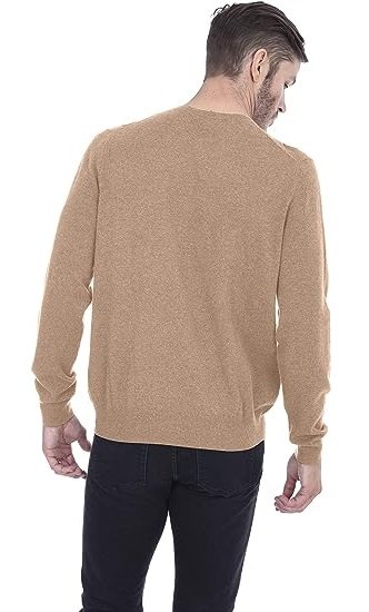 Men's Basic Crewneck Sweater Pure Cashmere Long Sleeve Round Neck Pullover