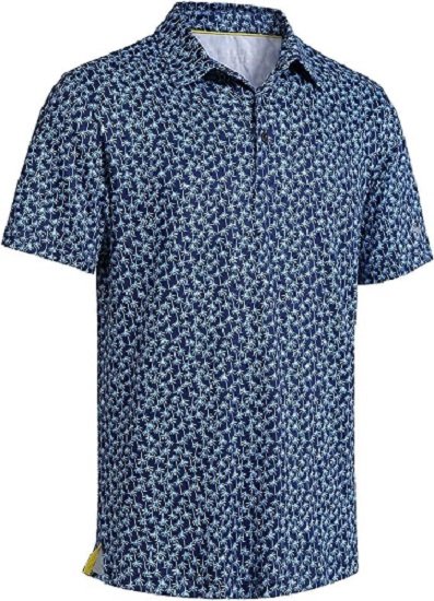 Mens Golf Shirts Short Sleeve Moisture Wicking Print Athletic Casual Shirts