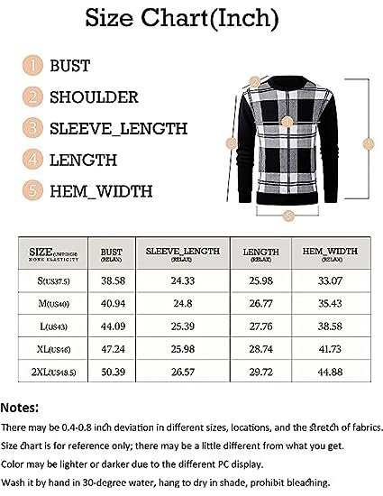 Mens Plaid Crewneck Sweaters Casual Soft Stretch Classic Fit Lightweight Knitted Sweater Pullover
