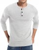 Mens Slim Fit Pullover Sweaters Long Sleeve Knitted Fabric Henley Sweater